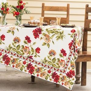 April Cornell Tablecloth Poppy 36x36 NWT
